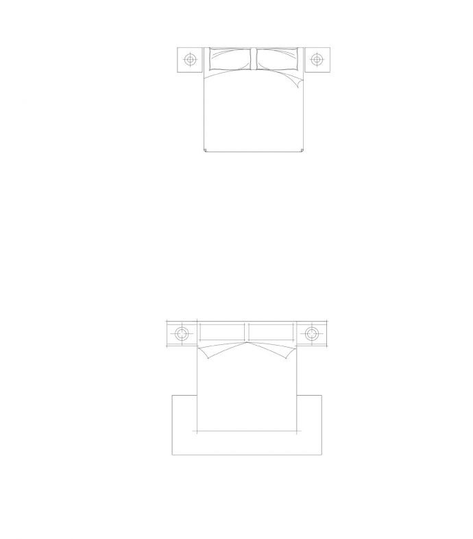 床品合集CAD图库-2000床（26个块，有遮罩）_图1