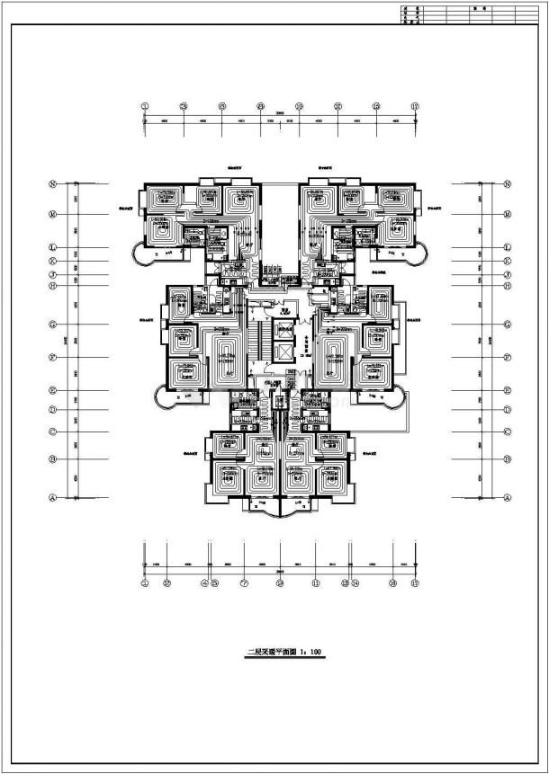某高层住宅楼采暖设计cad全套施工图纸（ 含设计说明）-图二