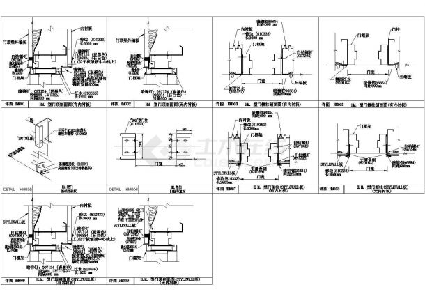 HM型门安装详图CAD施工图设计-图一