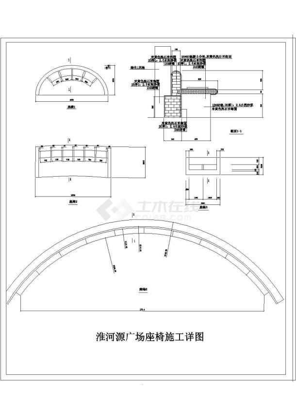 淮河源广场规划设计CAD施工图-图一