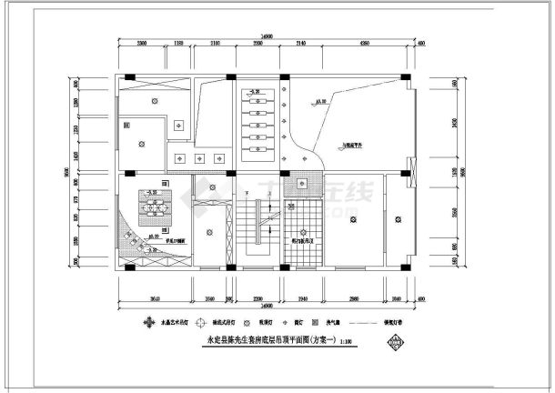 某小区跃层户型家装设计cad施工图-图二