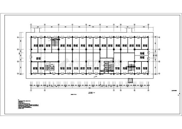 十二层酒店地上三层商铺公寓设计施工CAD图纸-图一