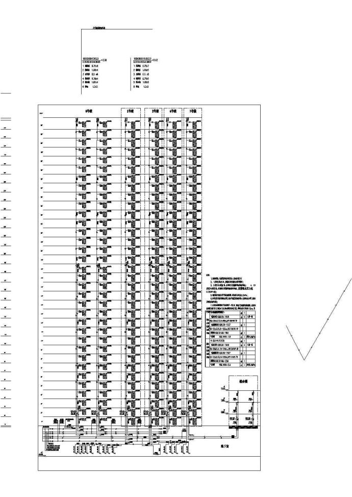 [福建]超高层住宅楼给排水cad施工图（压力排水 同层排水）_图1