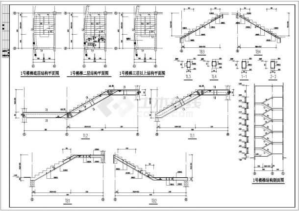 某学校六层砌体结构公寓结构设计CAD图纸-图二