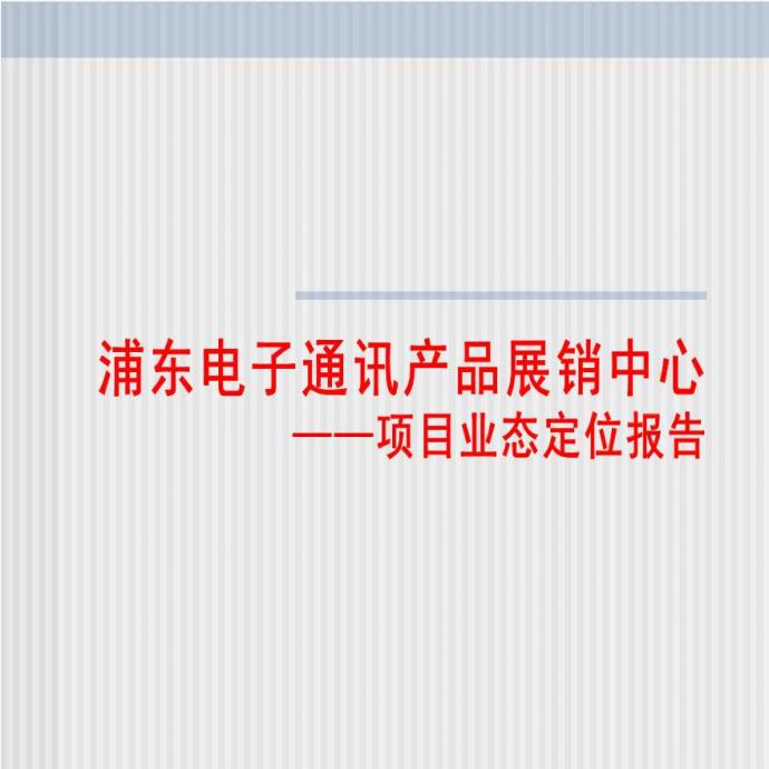 上海浦东电子商城商业项目商业业态定位报告_图1