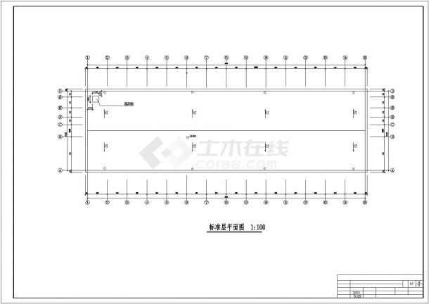 占地990平米6层钢混框架结构办公楼全套建筑设计CAD图纸-图一