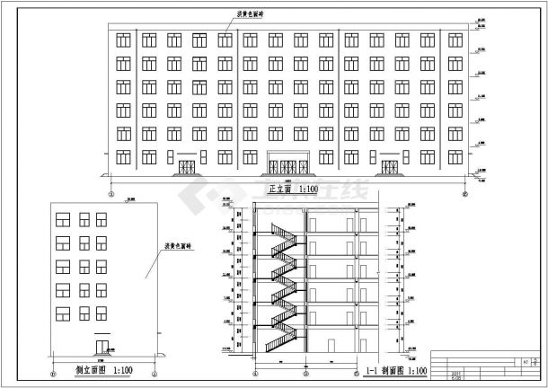 占地990平米6层钢混框架结构办公楼全套建筑设计CAD图纸-图二