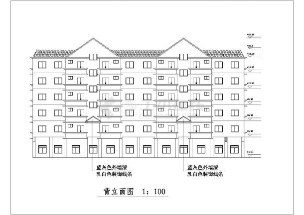 某小区6800平米6层框架结构住宅楼建筑设计CAD图纸（底层车库）-图一