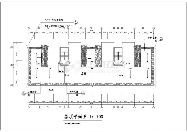 某小区6800平米6层框架结构住宅楼建筑设计CAD图纸（底层车库）-图二
