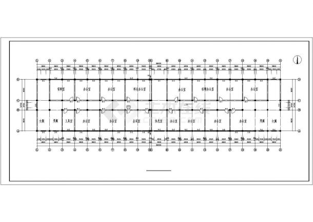 济南市某市政单位5600平米6层框架结构办公楼平立剖面设计CAD图纸-图一