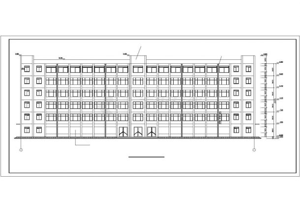 济南市某市政单位5600平米6层框架结构办公楼平立剖面设计CAD图纸-图二