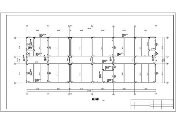 南京某企业公司六层框混结构办公楼全套结构设计CAD图纸_图1