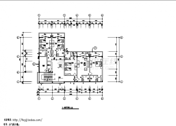 5层餐厅员工宿舍楼建筑设计施工cad图纸（说明齐全）-图一