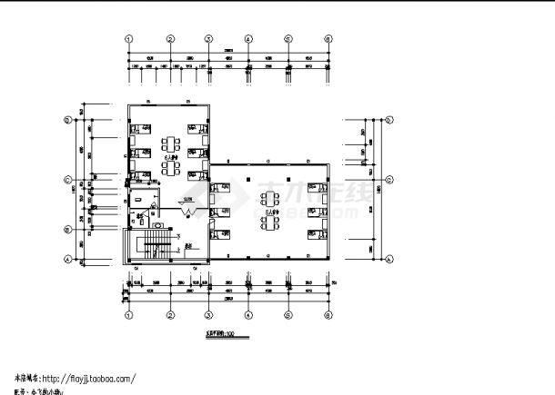 5层餐厅员工宿舍楼建筑设计施工cad图纸（说明齐全）-图二