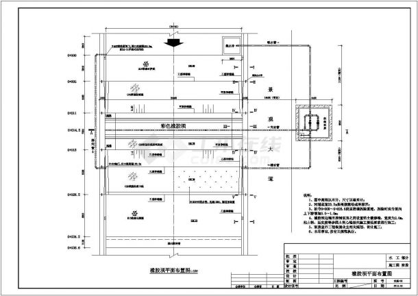 安徽26米橡胶坝建筑设计施工图-图二
