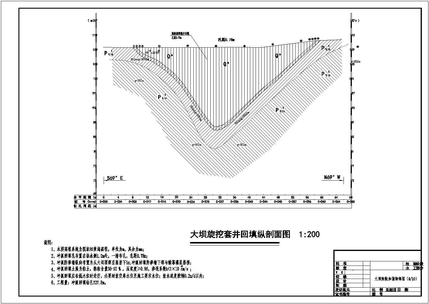 湖南水库大坝除险加固工程施工CAD图