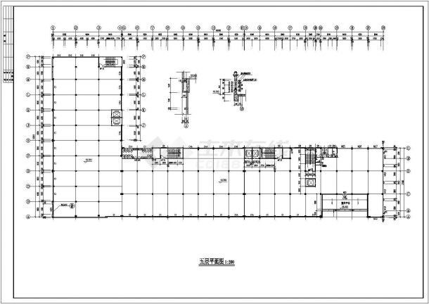 5层L型有限公司生产大楼建筑施工图【平立剖 大样】CAD设计施工图纸-图二