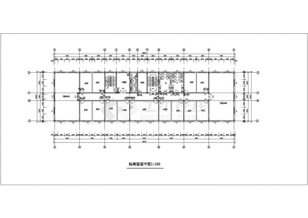 沈阳市某单位9900平米12层框架结构办公楼建筑设计CAD图纸-图一