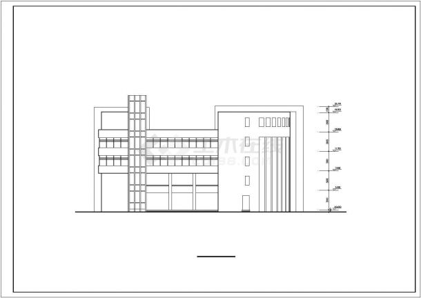 湖州市某中学1.3万平米6层框架结构教学楼平立剖面设计CAD图纸-图一
