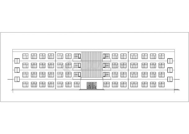 商丘市某大学3900平米四层框架结构行政办公楼建筑设计CAD图纸-图一