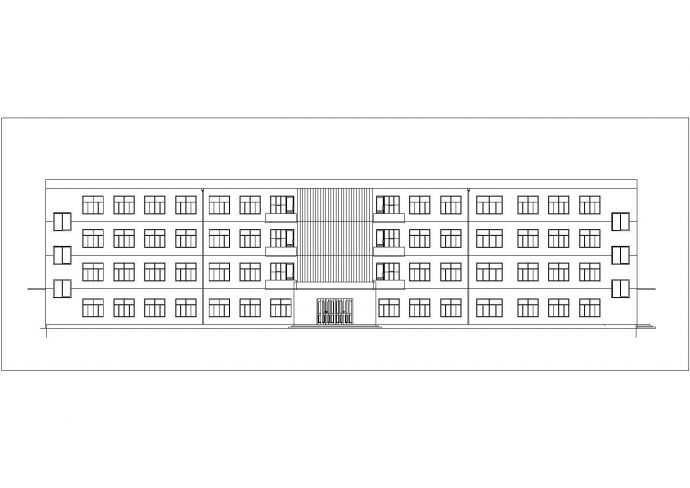 商丘市某大学3900平米四层框架结构行政办公楼建筑设计CAD图纸_图1