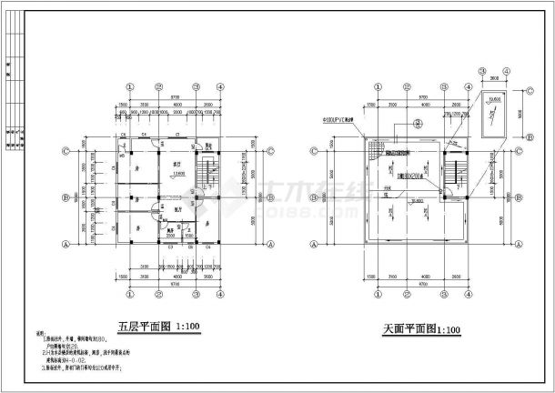 私家住宅楼规划施工CAD详细参考图-图二