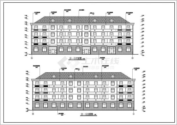 某小区多层宿舍楼建筑方案规划设计施工CAD图纸-图二