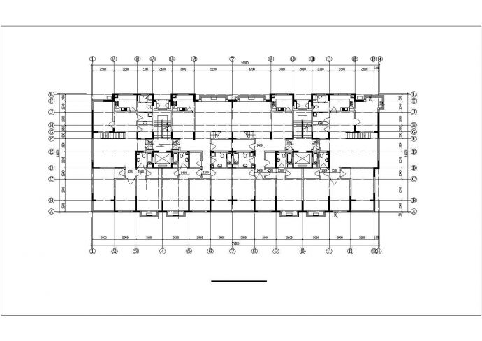 某10层框架结构住宅楼平立剖面设计CAD图纸（1层4户/含阁楼）_图1