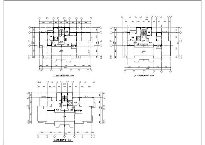 多种市中心居民住宅楼建筑户型方案设计施工CAD图纸_图1