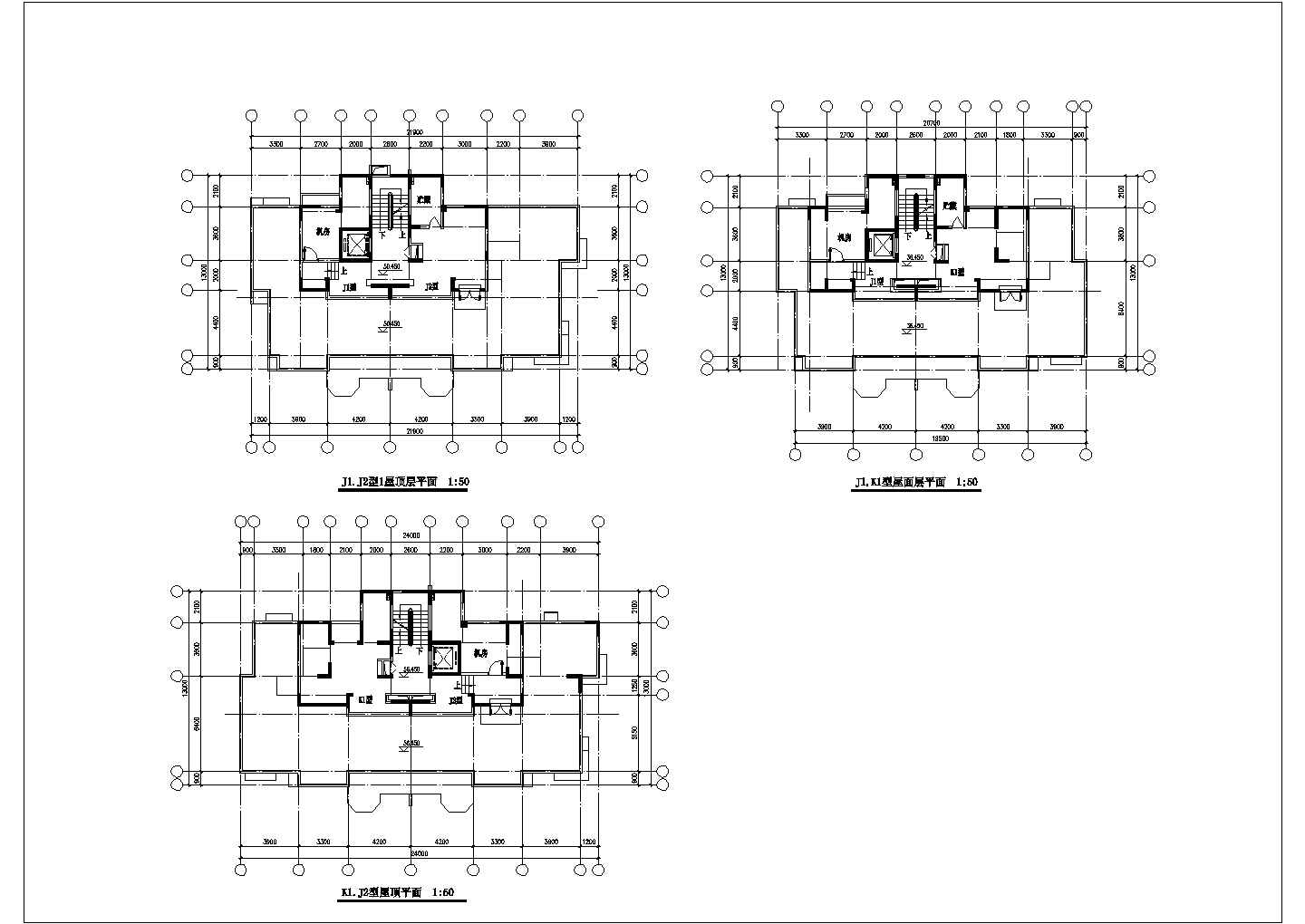 多种市中心居民住宅楼建筑户型方案设计施工CAD图纸