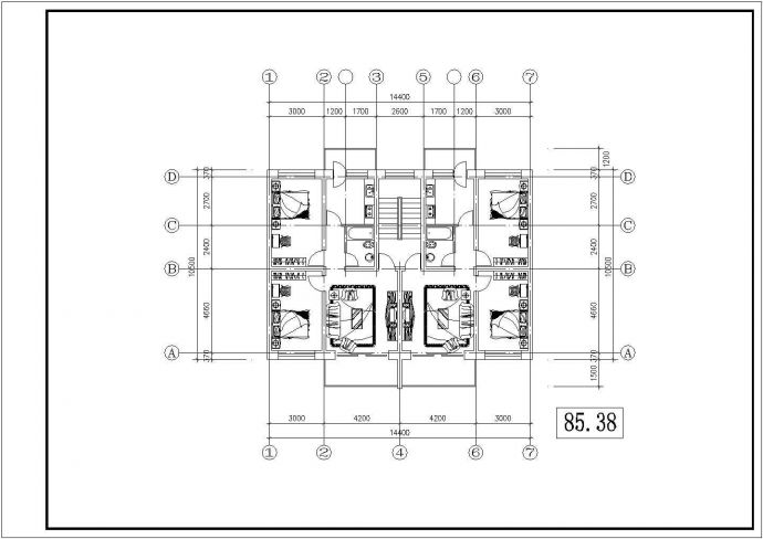 某北方经济适用小高层住宅建筑户型方案设计施工CAD图纸_图1