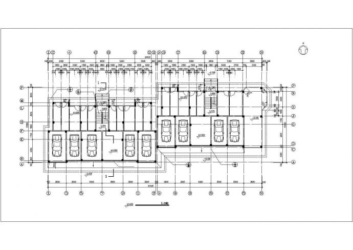 占地480平米8层钢混框架结构住宅楼建筑设计CAD图纸（含架空层）_图1