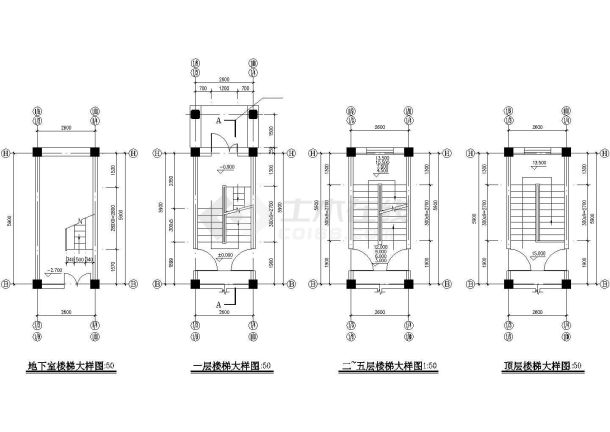 某小区6层框架结构住宅楼建筑设计CAD图纸（含地下室）-图一