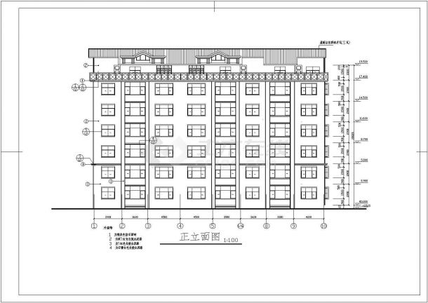 某带跃层、带屋顶窗高层住宅楼建筑方案设计施工CAD图纸-图二