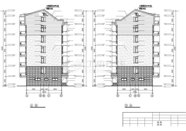 南昌市某小区3300平米6层框架结构住宅楼全套建筑设计CAD图纸-图二