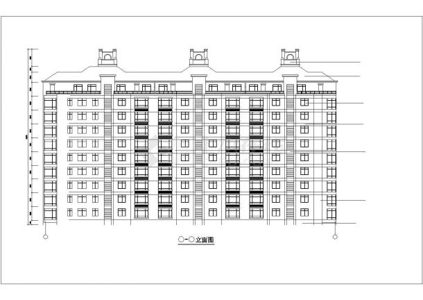 榆林市紫苑家园小区4400平米10层框架结构住宅楼平立剖面设计CAD图纸-图一