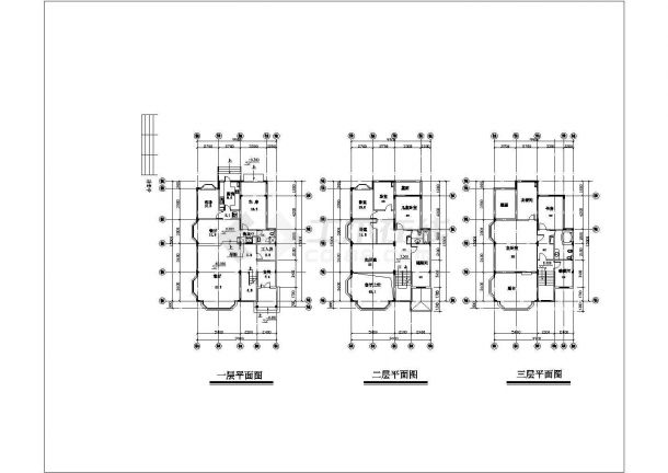某城市低层连排住宅建筑方案设计施工CAD图纸-图二