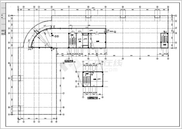 某市中心底层商铺住宅楼建筑方案设计施工CAD图纸-图一