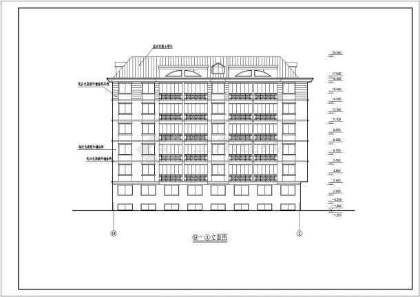 某市区高档小区住宅楼建筑方案设计施工CAD图纸-图二