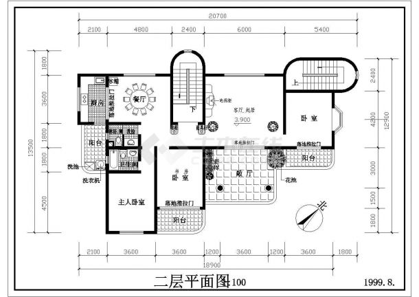 某市中心经济适用多层住宅楼建筑方案设计施工CAD图纸-图二