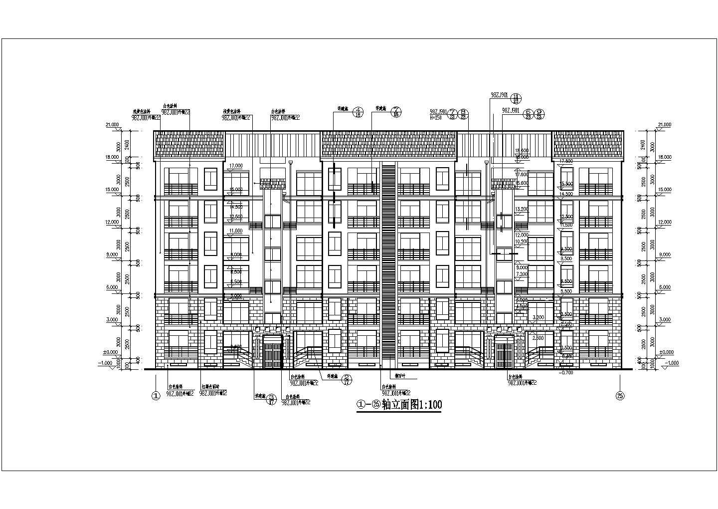 某非常经典复式居民住宅楼建筑方案设计施工CAD图纸