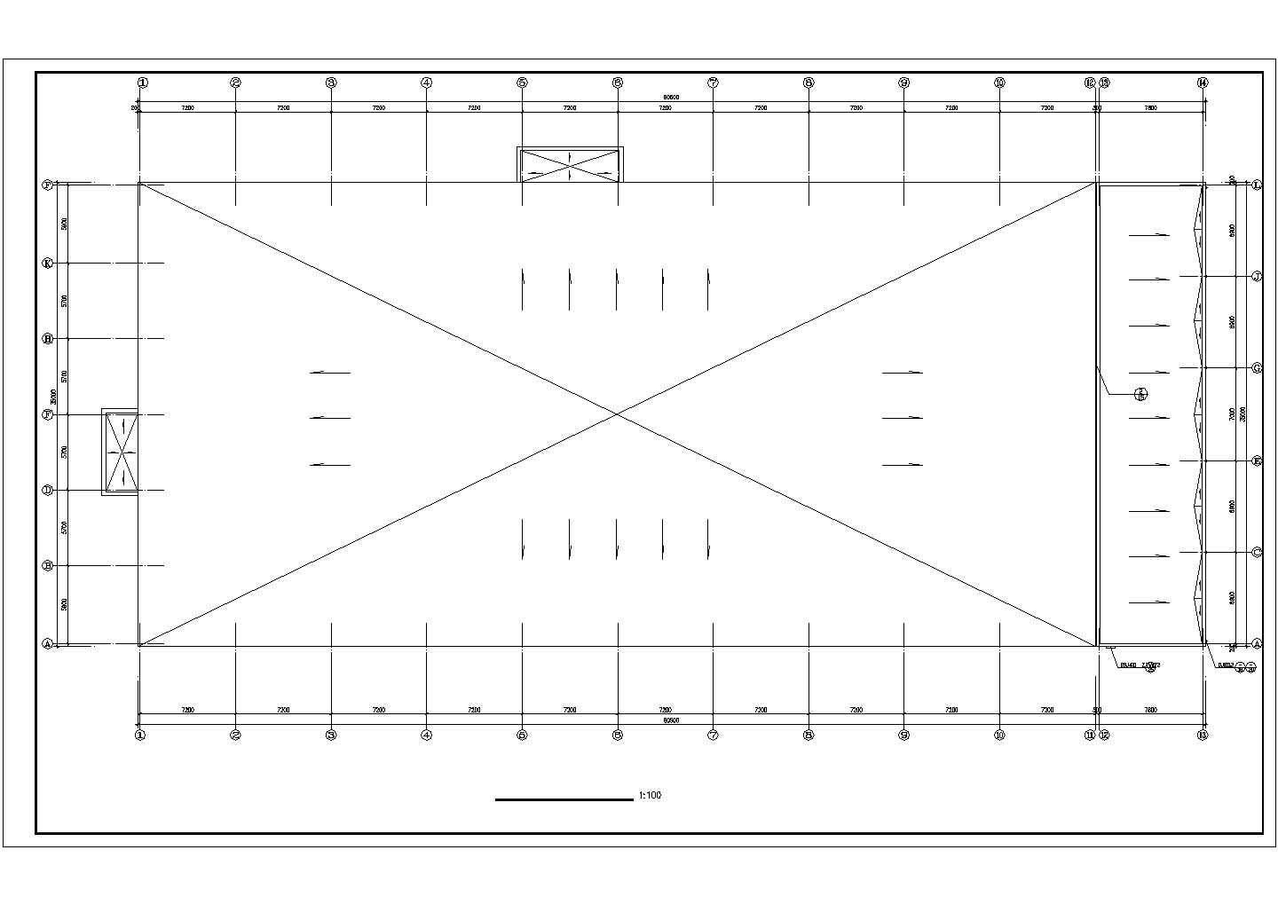 3138.48平米局部二层海珍品养殖大棚建筑施工图设计CAD设计施工图纸