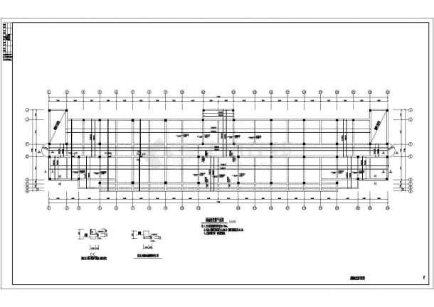 宿迁市某钢材厂2900平米五层框架结构办公楼结构设计CAD图纸-图一