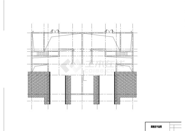 杭州某别墅区500平米3层砖混结构双拼别墅建筑设计CAD图纸（含阁楼）-图一