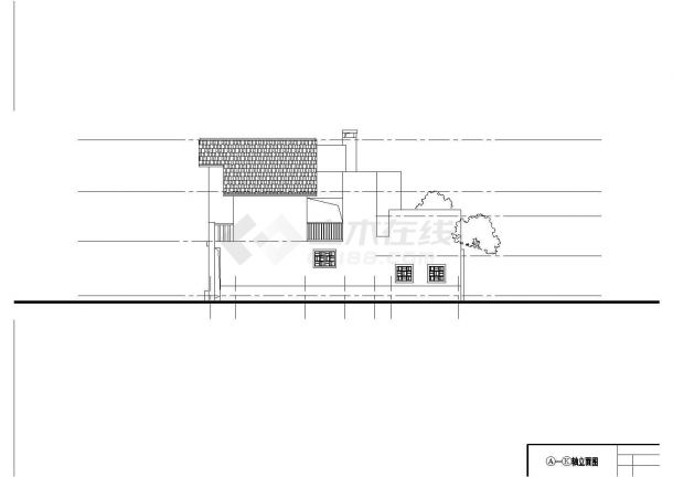 杭州某别墅区500平米3层砖混结构双拼别墅建筑设计CAD图纸（含阁楼）-图二