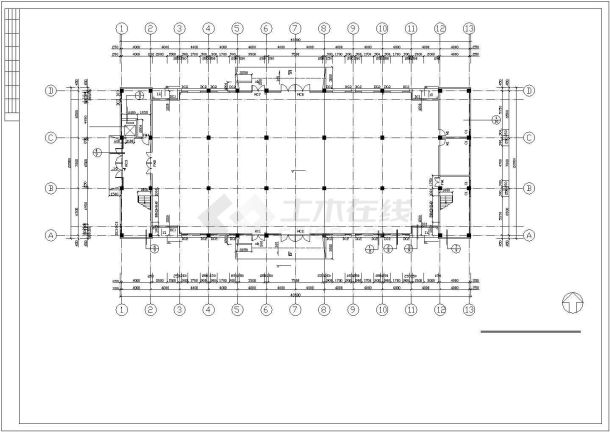 厂房设计_3层3914平米框架结构公司厂房建施图【平立剖 卫生间平面 门窗大样 说明】CAD设计施工图纸-图二