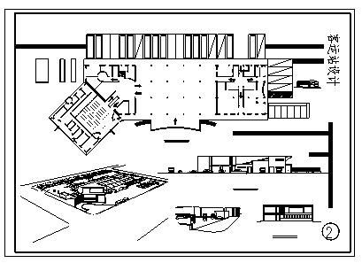 客运站设计_2000平方米某县城二层长途汽车客运站建筑设计cad图纸-图一