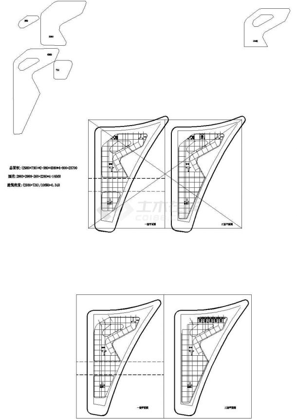 南京中建大厦建筑设计cad图-图一