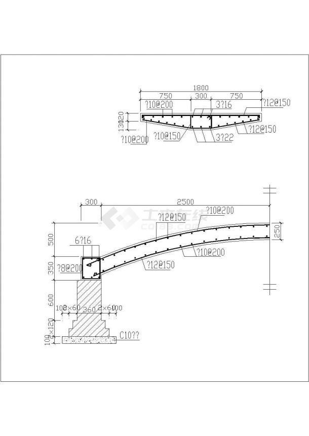 常见木拱桥cad施工设计图纸（甲级院设计）-图二