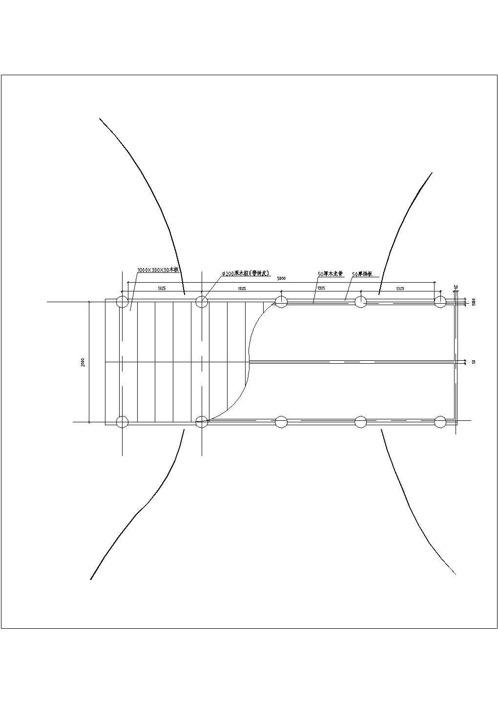 常见木拱桥cad施工设计图纸（甲级院设计）